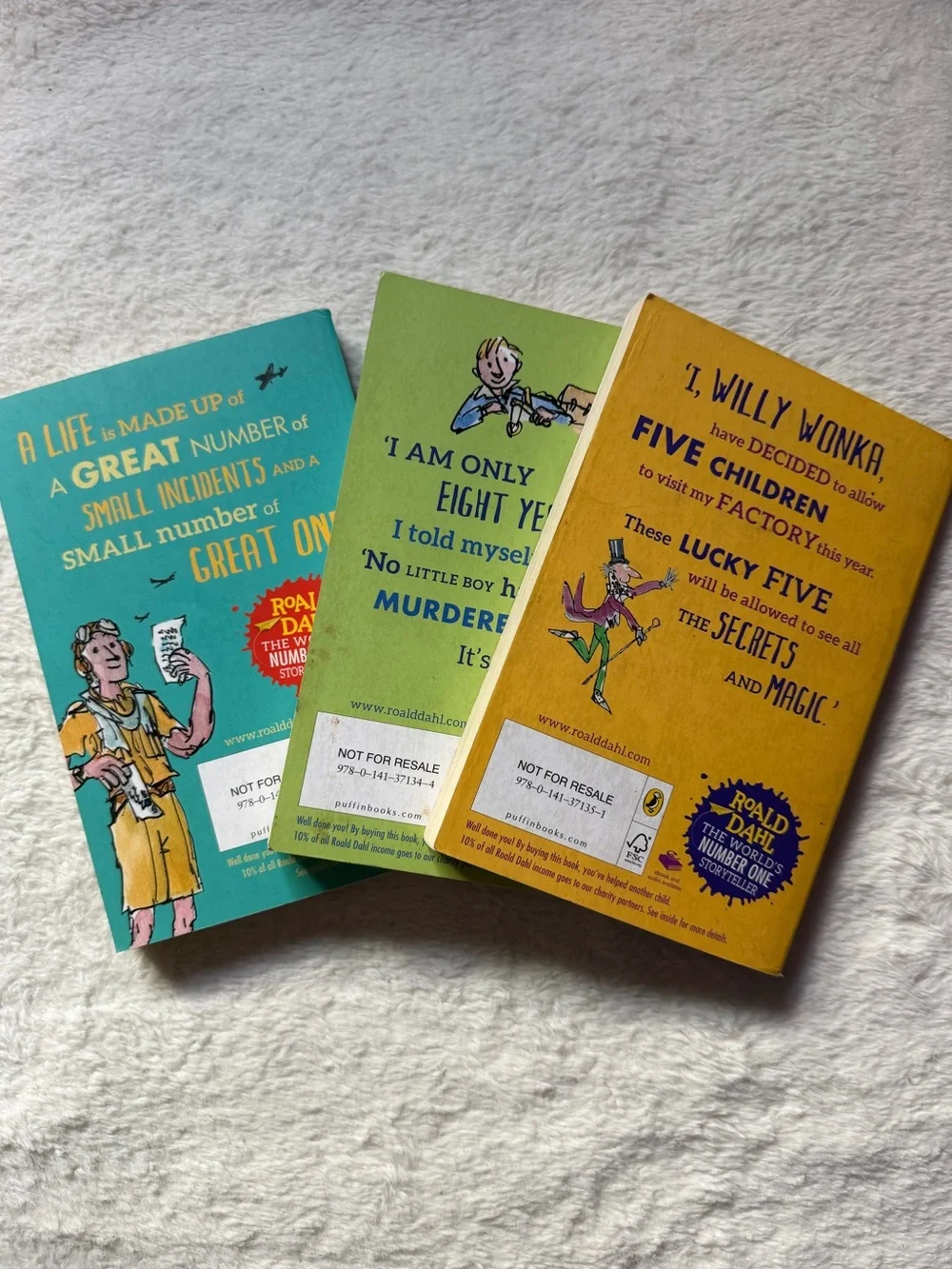 Roald Dahl Paperback Book Set - Colorful Illustrated Covers